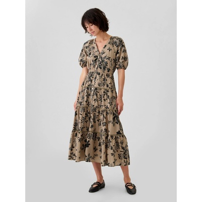 GAP Floral shirt maxi dress Women's hnedá