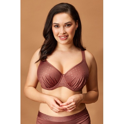 Astratex Горнище на бански костюм Maia Glitter Brown Plus (P817MaiGlBroPlus)