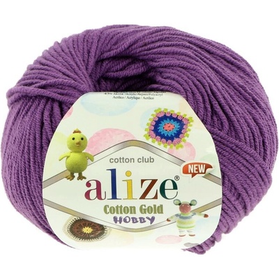 Alize Cotton Gold Hobby New 44 fialová