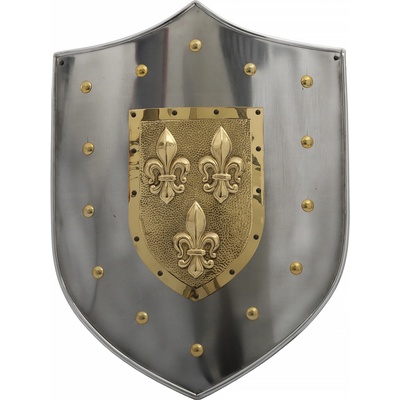 Marto Windlass Kovový štít s aplikací 3 francozských lilií Fleur De Lys