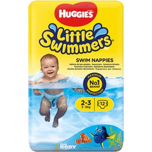 Huggies Бебешки пелени гащички за плуване Huggies - Little Swimmers, 2-3 г, 12 броя (7551)
