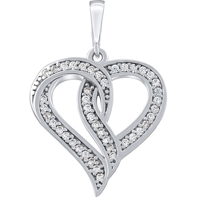 SILVEGO Stříbrný přívěsek srdce Catherine s Brilliance Zirconia PRGBR1140PS