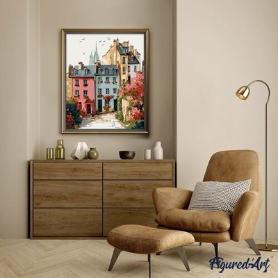 Figured ART Malování podle čísel STARÉ MĚSTO na rámu 40 x 50 cm