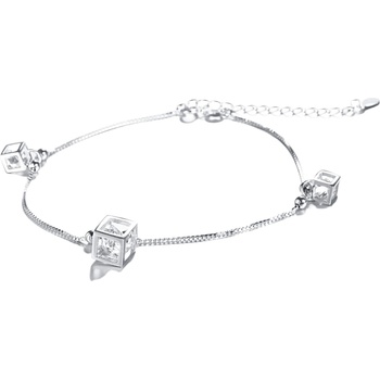 Silenti Jewelry Сребърна гривна за крак "Кубчета
