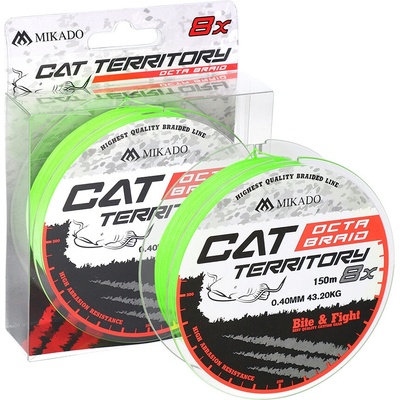 Mikado pletená šňůra cat territory octa braid 300m 0.50mm 53.3kg fluo žlutá 1 cívka