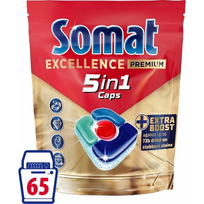 Somat Excellence Premium 5v1 kapsle do myčky 65 ks – Zbozi.Blesk.cz