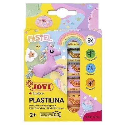 JOVI plastelína pastelové farby 6x15 g