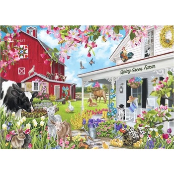 Image 1 of Bluebird Puzzle - Puzzle Spring Green farm - 500 piese