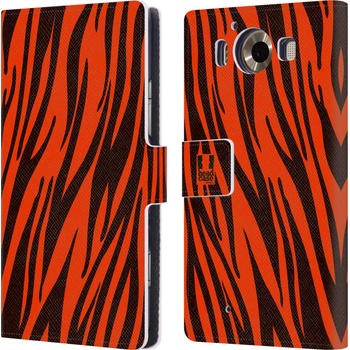 Pouzdro HEAD CASE Microsoft Lumia 950 / LUMIA 950 DUAL SIM Zvířecí barevné vzory oranžový tygr
