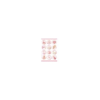 papír rýžový A4 dětské motivy v kruzích růžové Stamperia URS990-4289