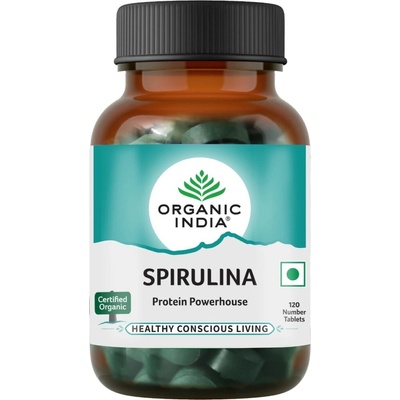 Organic India Spirulina prirodzený zdroj bielkovín 120 tabliet