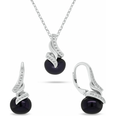 Brilio Silver Elegantní set šperků s tmavými perlami SET298WBC – Hledejceny.cz