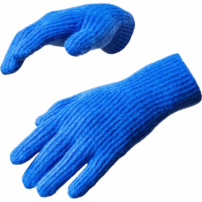 Плетени зимни ръкавици с изрязани отвори за тъч екрани - HR Braided Gloves with cut-outs for fingers (син)