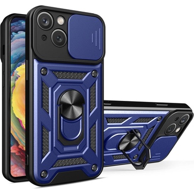 HQWear Кейс с протектор за камера HQWear Hybrid Armor Camshield за iPhone 14 Plus, син (9145576267868)