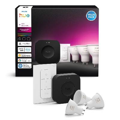 Стартов комплект Philips Hue WACA 3xGU10/4, 2W 2000-6500K + устройство за свързване (P7044)
