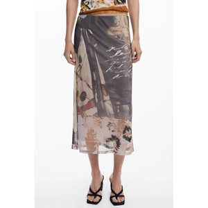 DESIGUAL Дамска дълга пола desigual, Размер m, Цвят Бежов (25wwfk05_be2002)