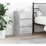 vidaXL Нощни шкафчета с 3 чекмеджета, 2 бр, бетонно сив, 39x35x65 см (861344)