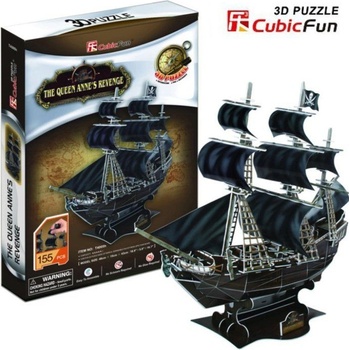 CubicFun 3D puzzle Pirátská loď Queen Anne´s Revenge 155 ks