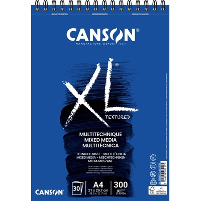 Canson XL Fluid Mixed Media Skicák v krúžkovej väzbe A4 250g 30 listov