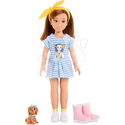 Corolle Bábika Zoé Nature & Adventure Set Girls s hnedými vlasmi a so psíkom 28 cm 6 doplnkov
