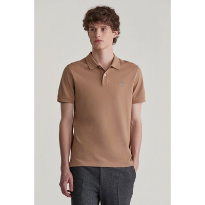 Gant slim Shield SS Pique Polo warm khaki