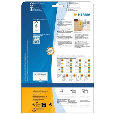 Herma Самозалепващи се етикети, A4, 210 х 297 mm, жълти, 20 (1540100122)