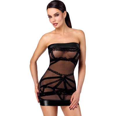 Noir Handmade F359 Bondesque Off-Shoulder Mini Dress Black XL