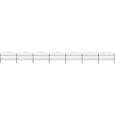 OMAXI Zahradní plot s kopím nahoře ocelový 1172 x 100 cm černý 714479