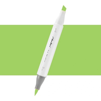 Lihová fixa OHUHU oboustranná Brush & Chisel, Bud Green (GY3)