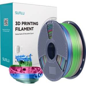  Sunlu Sunlu PLA+ Silk филамент, 1.75mm, 1KG, (Rainbow) 06 (PLA+ Silk R 06)