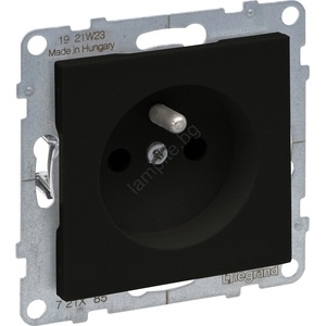 Legrand - Домашна розетка без рамка 250V/16A SUNO черна (LR0065)
