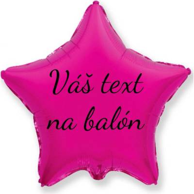 Personal Godan Fóliový balón s textem Tmavě růžová hvězda 45 cm