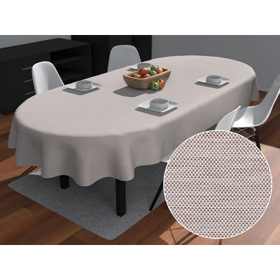 Biante Teflónový oválny obrus TF-066 Béžový režný 140x180cm