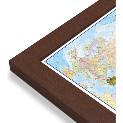 Maps International Asie - nástěnná politická mapa 120 x 100 cm Varianta: mapa v dřevěném rámu, Provedení: Pegi višeň