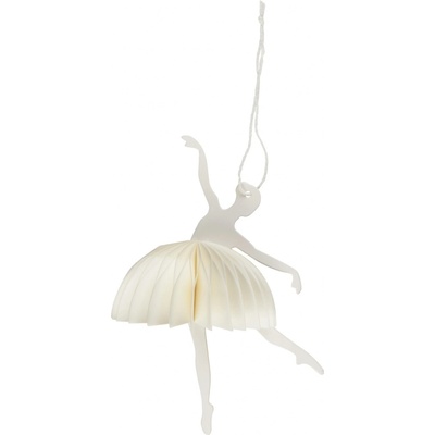 IB LAURSEN Papierová vianočná ozdoba Ballerina Dance position White 14 cm