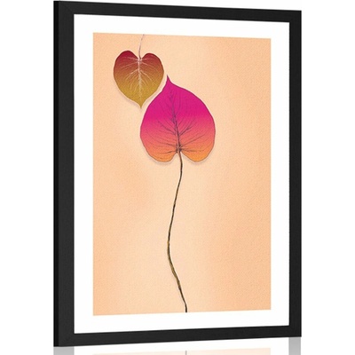 Plakát s paspartou blízkost listů - 40x60 no frame