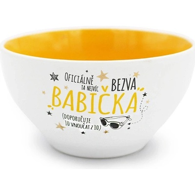 Nekupto Snídaňová miska Nejvíc bezva babička 400 ml 13,2x7,2 cm