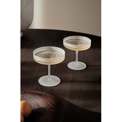 Ferm Living Комплект чаши за шампанско ferm LIVING Ripple Champagne Saucers 150 ml (2 броя) (1104269321)