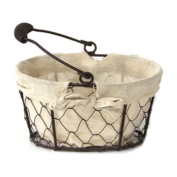 Image 1 of Jin bo yang Овален панер метал/текстил с метална дръжка 24, 5x20xh14cm (W1021-L) (0120116)