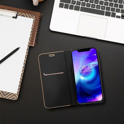 Pouzdro Forcell LUNA Book Gold Huawei P30 Lite černé – Hledejceny.cz
