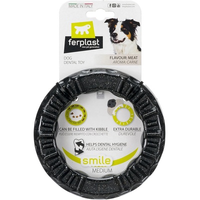 Ferplast Ferplast Smile пръстен за дъвчене, черен M: Ø16x3, 2cm куче