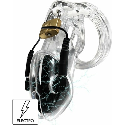 Hidden Desire Extreme Electro Cock Cage Acrylic, elektrostimulační pás cudnosti na dálkové ovládání 80 mm – Zboží Mobilmania