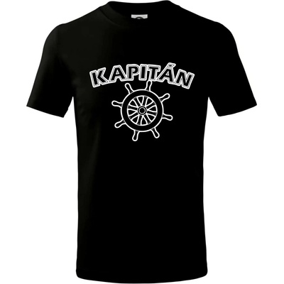 Kapitán kormidlo Tričko dětské bavlněné Černá