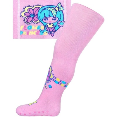 New Baby punčocháčky 3xABS světle růžové s kočičkou