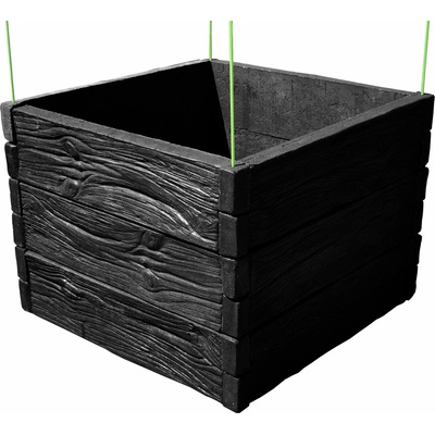 Barigadi Vyvýšený záhon betónový 100 x 100 cm výška 75 cm vzor drevo antracit