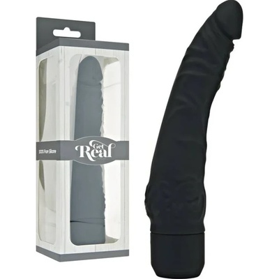 Вибратор с мултивибрации и релефни вени, 21см. - Get Real Classic Black (D-234547)