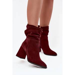 Step in style Дамски боти с ток модел 220194 Step in style цвят червен
