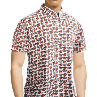 The Rolling Stones košel'a Tongue and Text, unisex biela