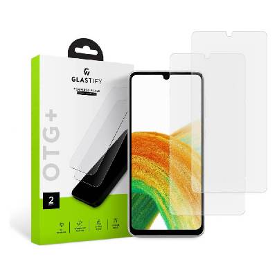 2 броя калени стъклени защитни покрития за дисплея на Samsung Galaxy A33 5G - Glastify OTG Plus 2.5D Tempered Glass 2 Pack (прозрачен) (GST017)