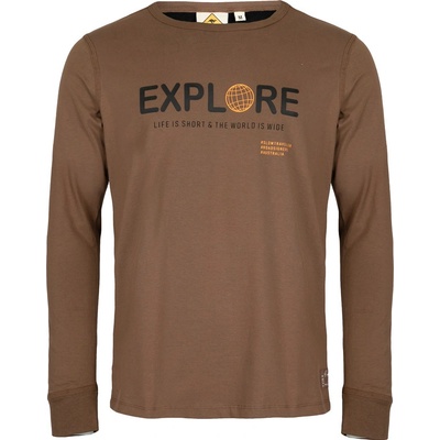 Pánské tričko Explore s dlouhým rukávem Roadsign Australia Hnědá